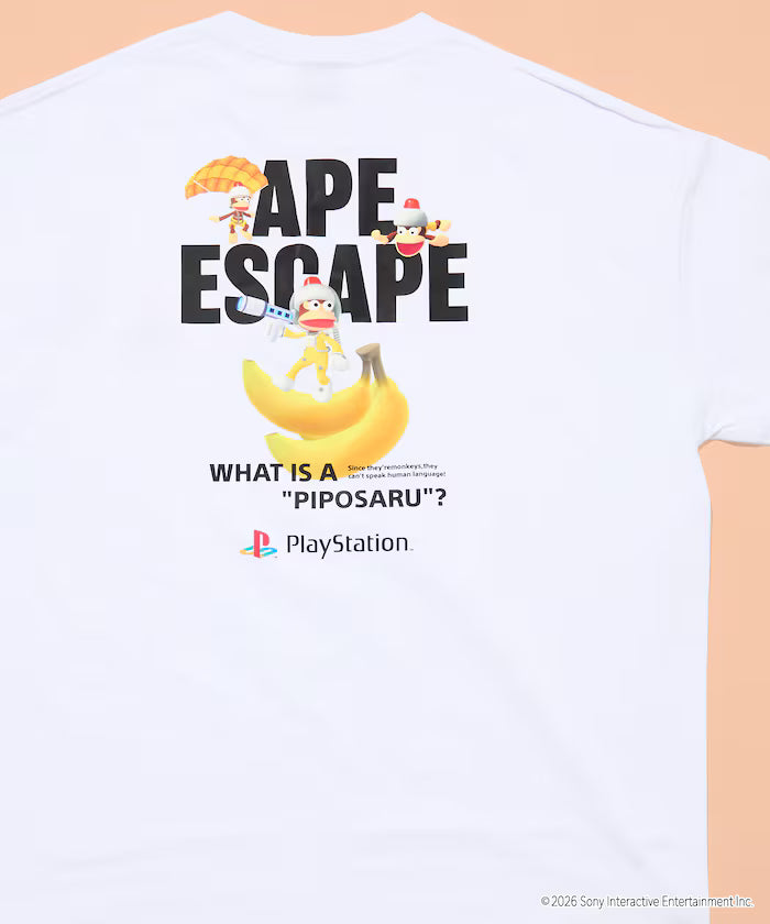 Big Silhouette Back Print Crew Neck T-Shirt/PlayStation Ape Escape 【Limited Edition】