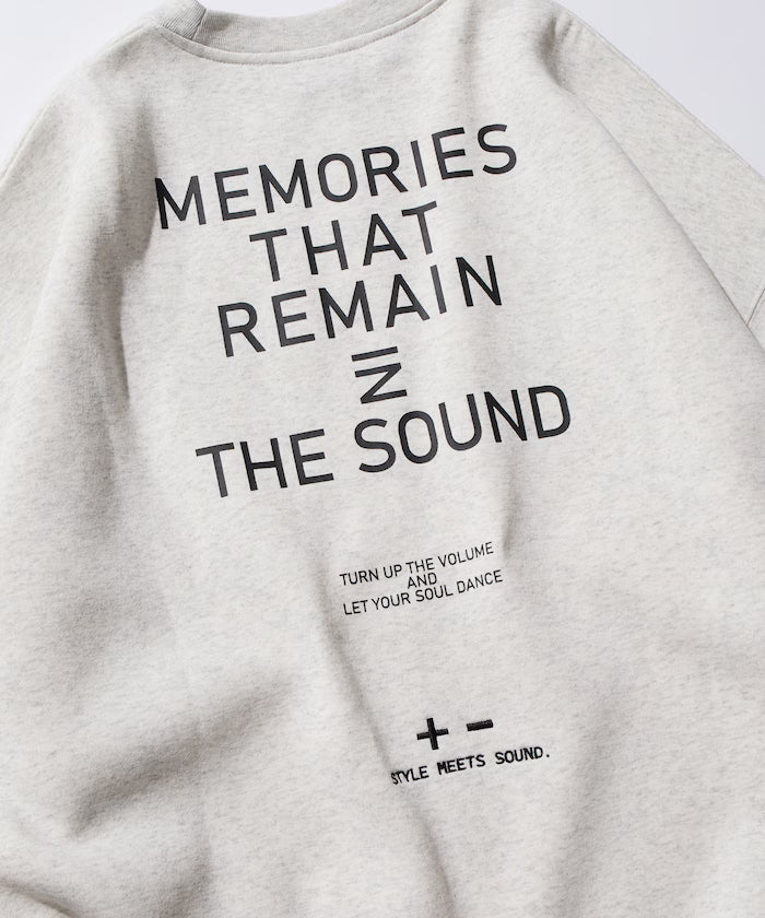 Big silhouette one-point embroidery back print hem code crew neck sweatshirt 【limited edition】