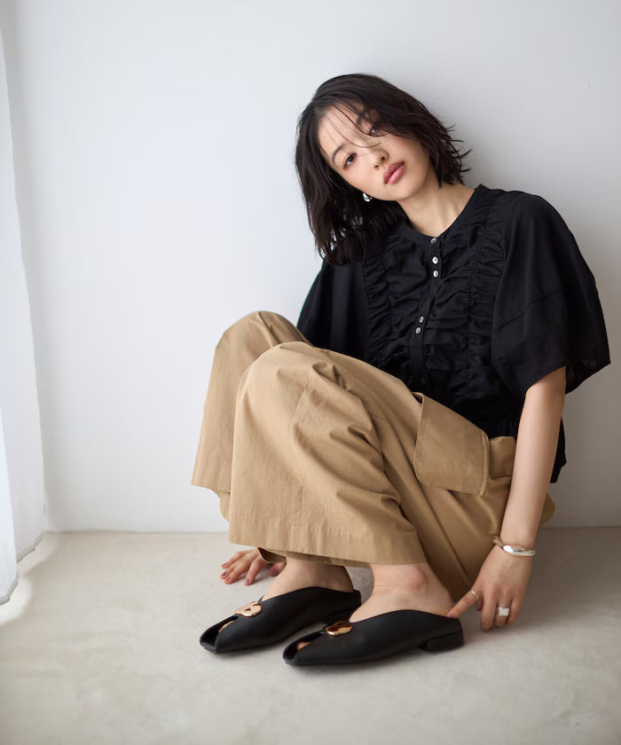 Metal Plate Open Toe Shoes