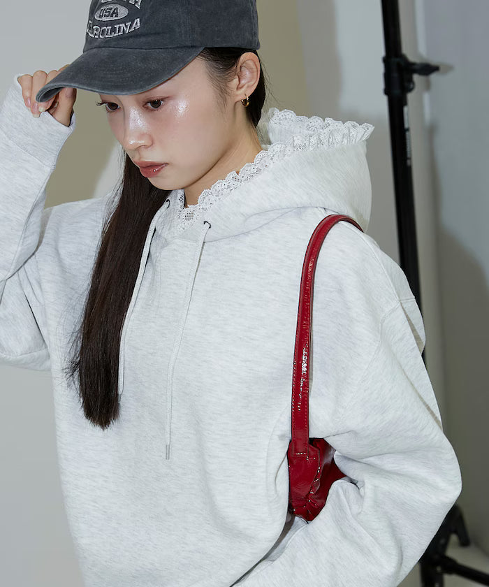 Hoodie with lace and brushed lining - Limited Release