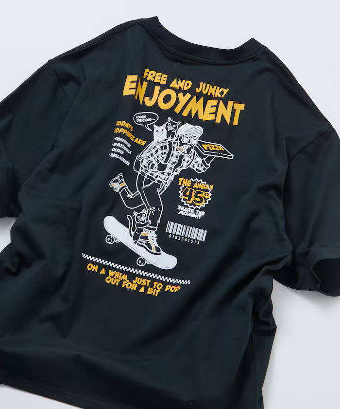 Limited Edition Big Silhouette Back Print T-Shirt SKATE MAN - Black