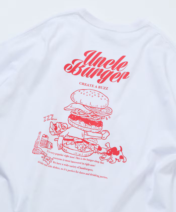 Big Silhouette Back Print Crew Neck T-Shirt / Uncle Burger 【Limited Edition】