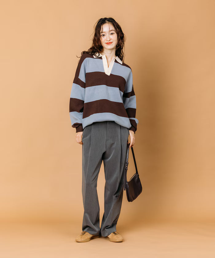 Big Silhouette Border Knit Rugby Shirt [Limited Edition]