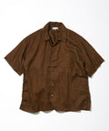 Belgium Linen Open Collar Shirt 1.1 - Brown