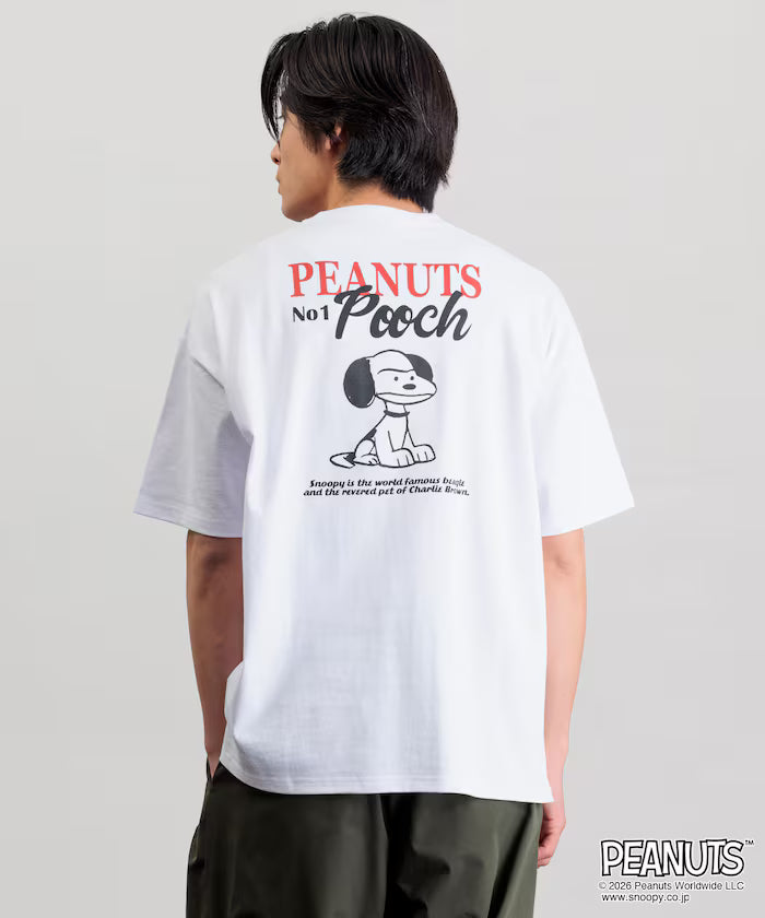PEANUTS/Peanuts Exclusive Big Silhouette Back Print Crew Neck T-Shirt/POOCH [Limited Edition]