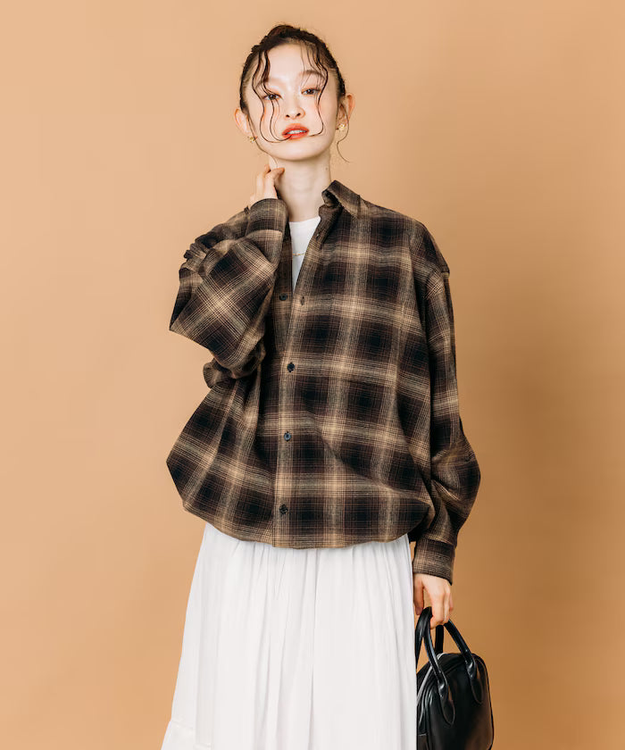 Wide Silhouette Ombre Check Spindle Shirt [Limited Edition]
