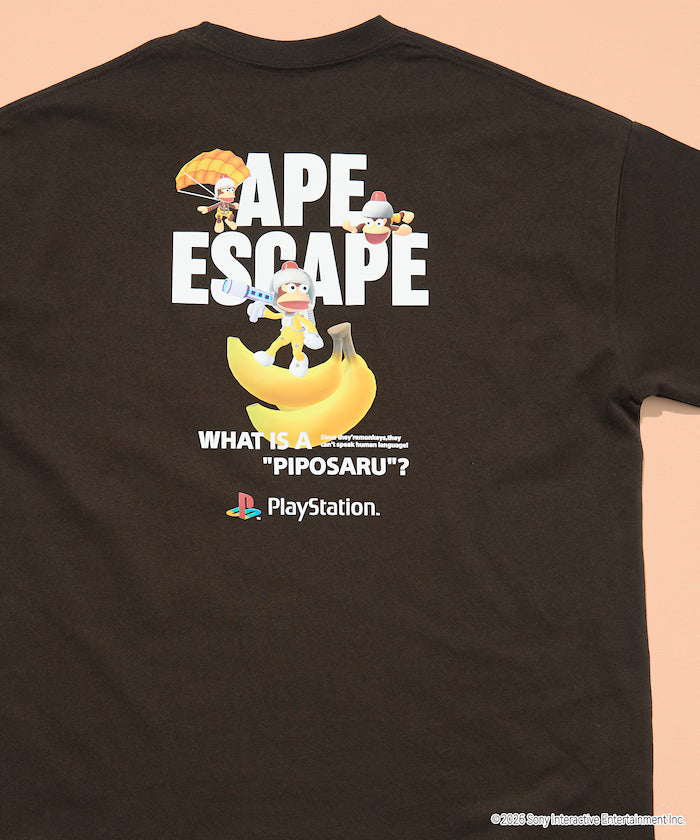 Big Silhouette Back Print Crew Neck T-Shirt/PlayStation Ape Escape 【Limited Edition】
