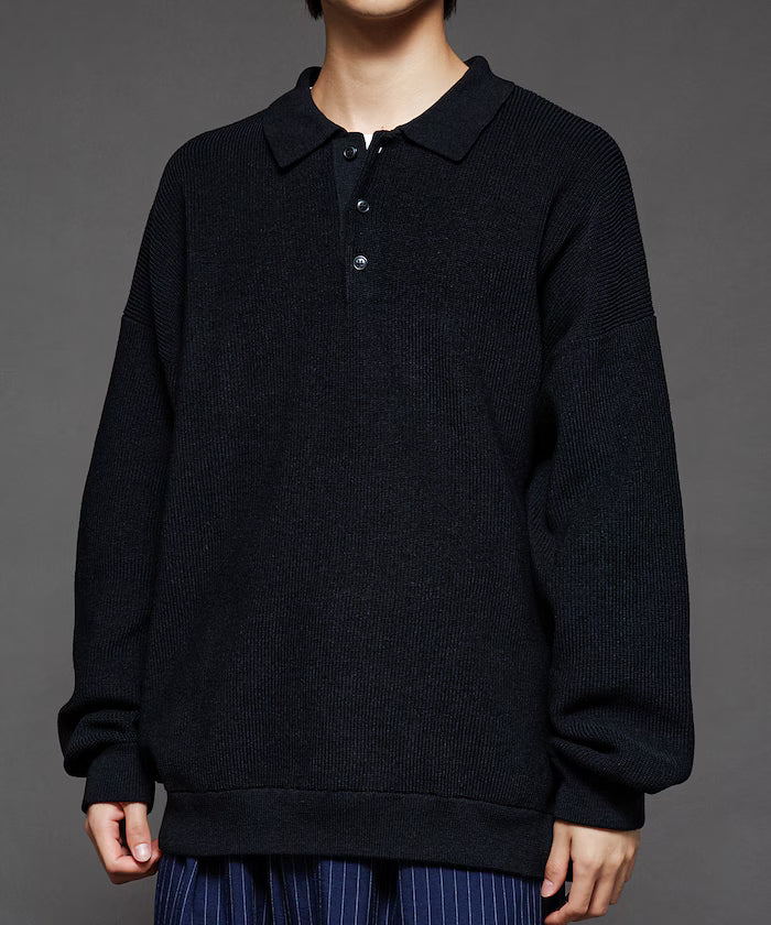 Relaxed Fit Cable Knit Polo Color Knit [Limited Release]