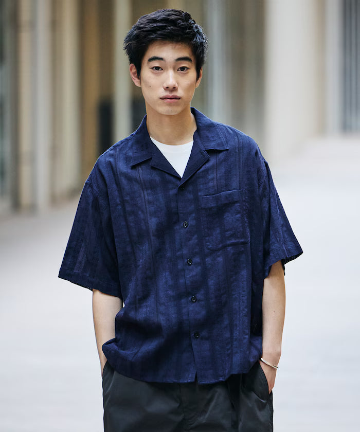 Relaxed Fit Allover Jacquard Open Collar Shirt [Limited Edition]