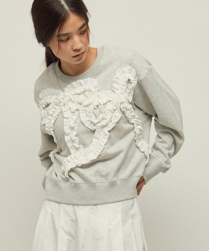 Organic Cotton Gather Ribbon Sweat / Relaxed Fit / French Terry Sweat