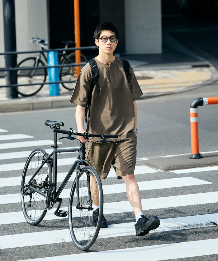 AiRide/Packable Setup/Henley Neck Pullover/Shorts/Packable/Quick-Drying/UVA Cut 【Limited Edition】