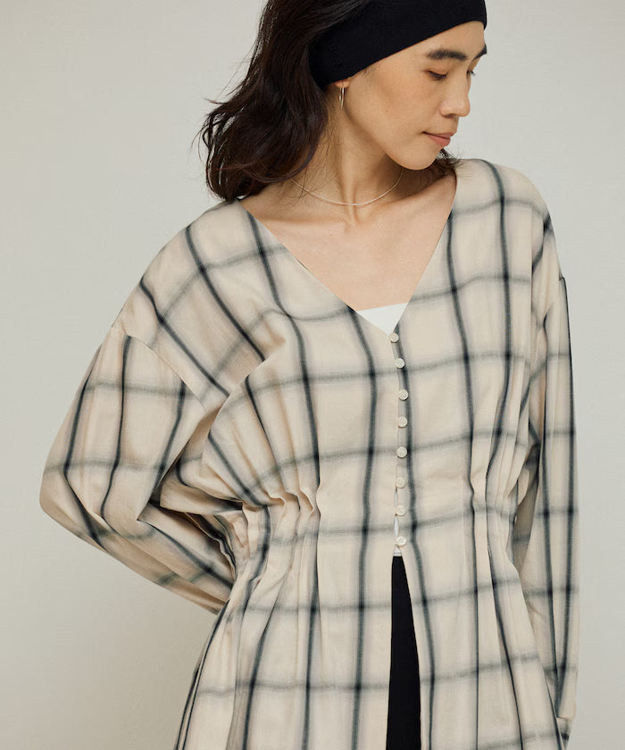 Ombre Check Tuck Shirt / Tunic
