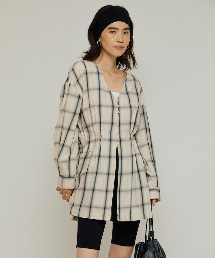 Ombre Check Tuck Shirt / Tunic