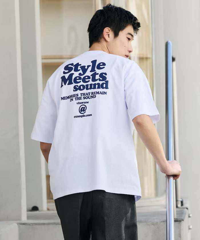 Big Silhouette Back Print Crew Neck T-Shirt / Style Meets 【Limited Edition】