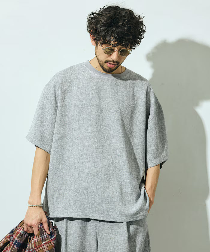 Summer Tweed Short Sleeve Crew Neck / Compatible with Setup