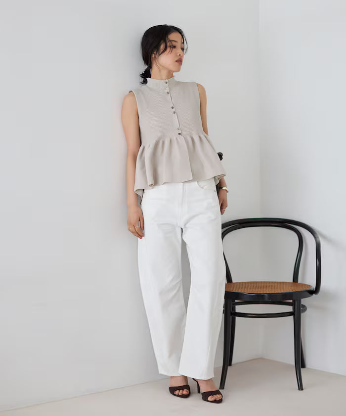Japan-made Whole Garment Peplum Vest