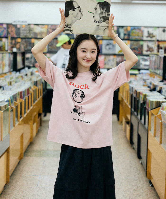 Limited Edition diskunion×FREAK'S STORE Collaboration Shiba Inu Big Silhouette Print Crew Neck T-Shirt