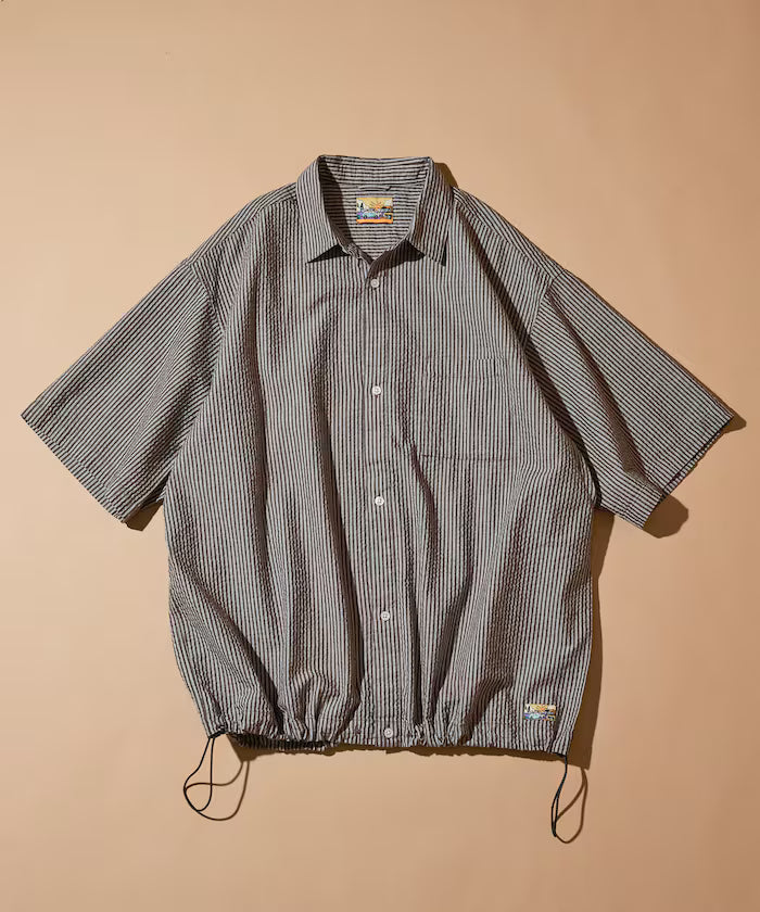 FREAK'S STORE for BEACH & FES Seersucker Spindle Regular Collar Short Sleeve Shirt