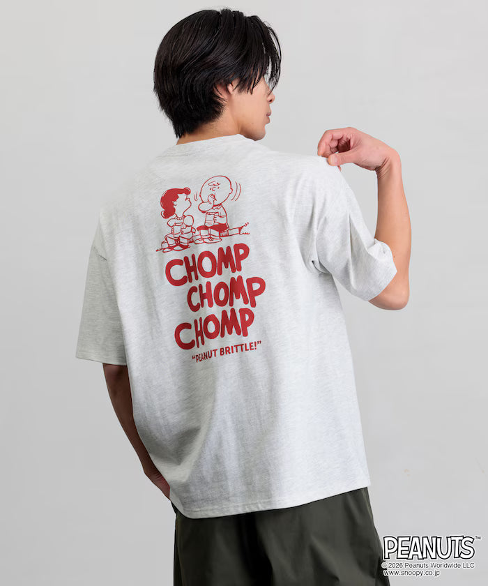 PEANUTS/Peanuts Limited Edition Big Silhouette Back Print Crew Neck T-Shirt/CHOMP 【Limited Edition】