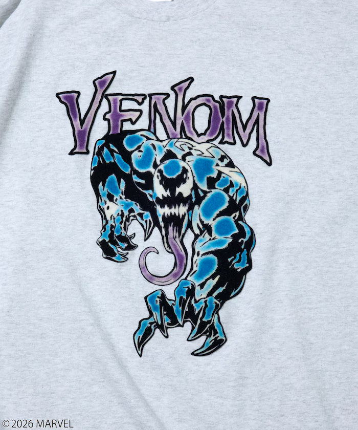 MARVEL/Venom Crew Neck T-Shirt / Static Electric Flock Processing