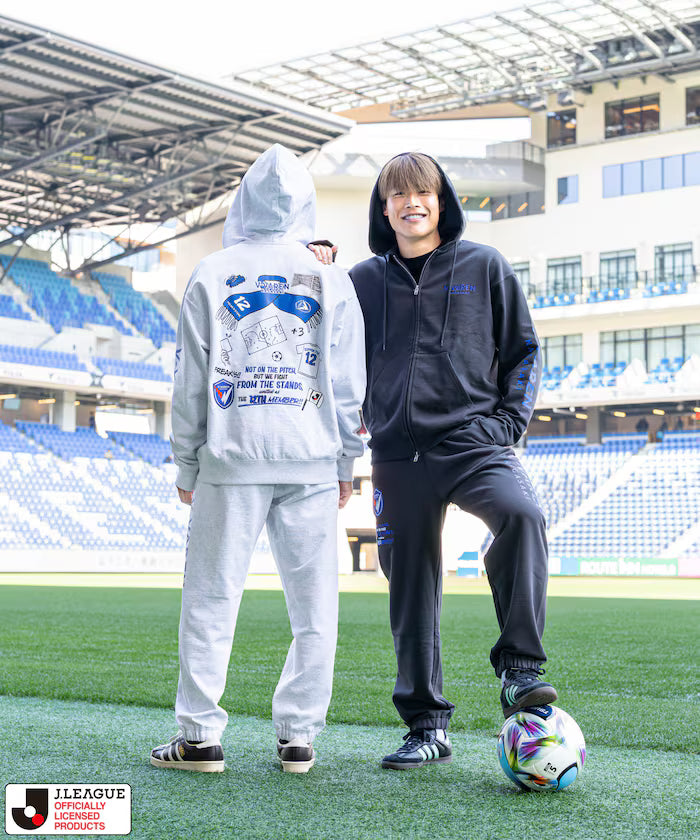 [Sales start on 3/19 at 10:00] J.LEAGUE × FREAK'S STORE Special Order SUPPORTERS SWEAT PANTS [V-Varen Nagasaki] - Charcoal Gray