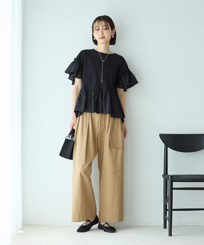 Organic Cotton Frill Sleeve T-shirt