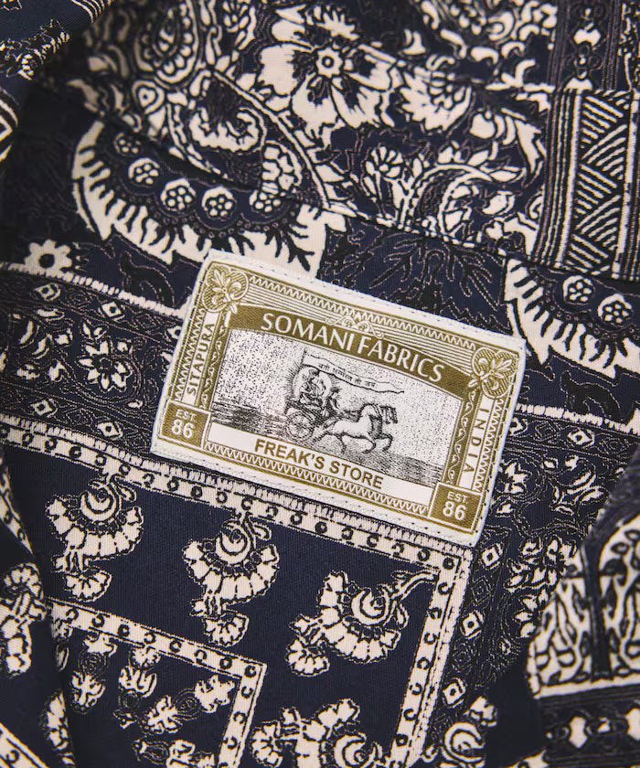 India-made Relaxed Fit Paisley Print Open Collar Short Sleeve Shirt Bandana Pattern