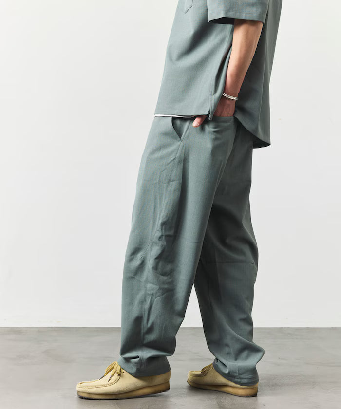 [New Color Added] Quick-Dry Material Relaxed Fit Tapered Easy Pants Linen-like