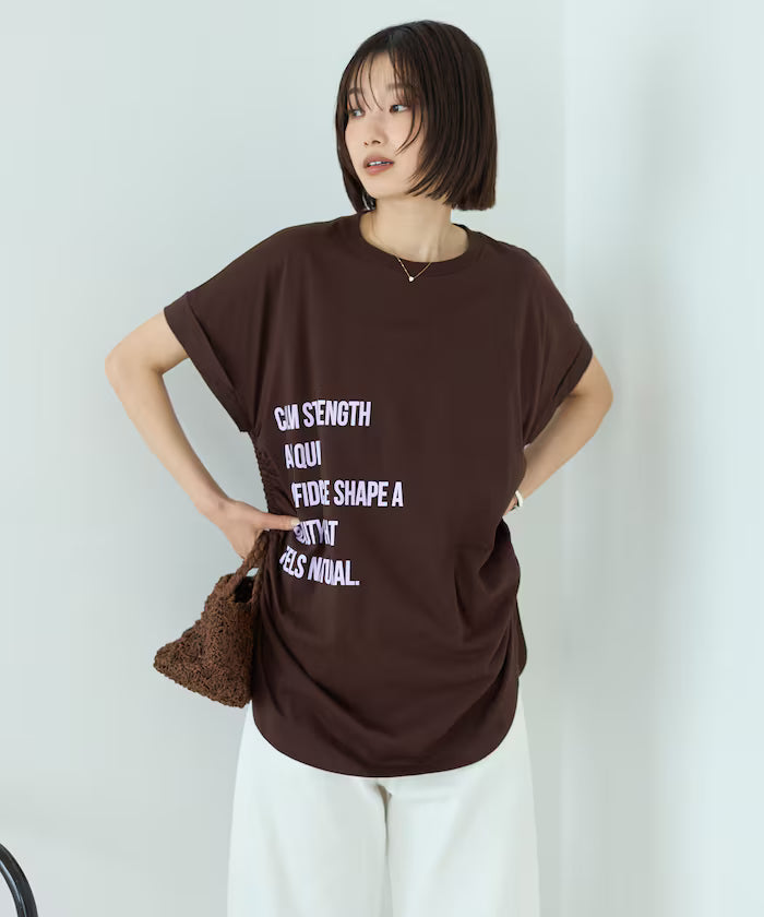 Organic Cotton Shirring Logo T-Shirt