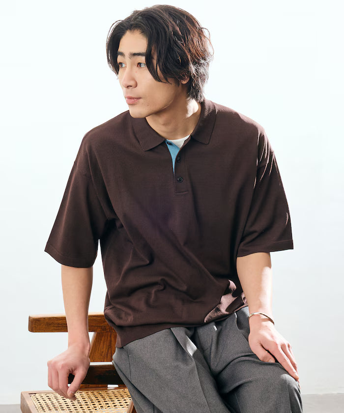Relax Fit Relax Fit Cool Touch Color Block Knit Polo Shirt [Limited Edition]