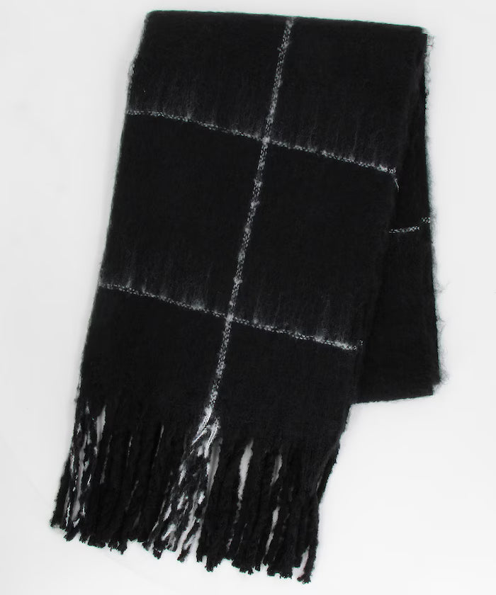 Window Pen Check Pattern Volume Scarf