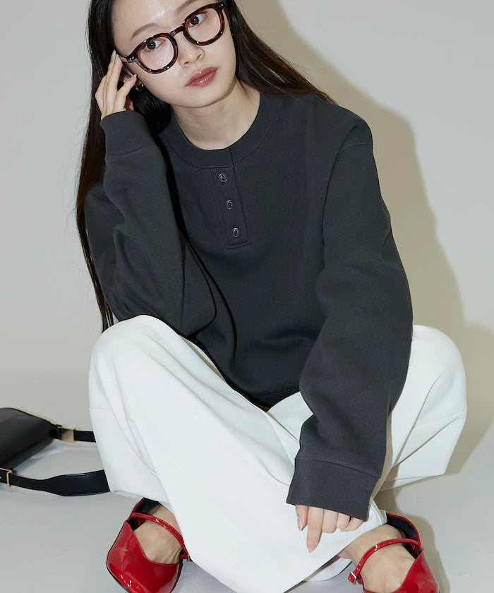 Henry Neck Sweat Pullover Limited Edition - Charcoal Gray