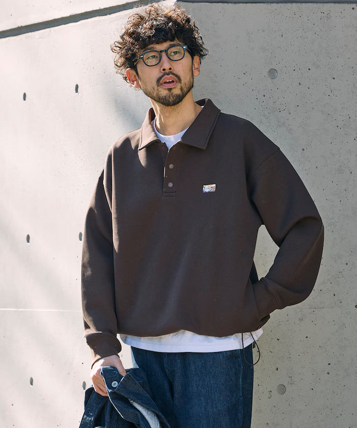 Big Silhouette Spindle Cardboard One Point Logo Polo Color Sweat