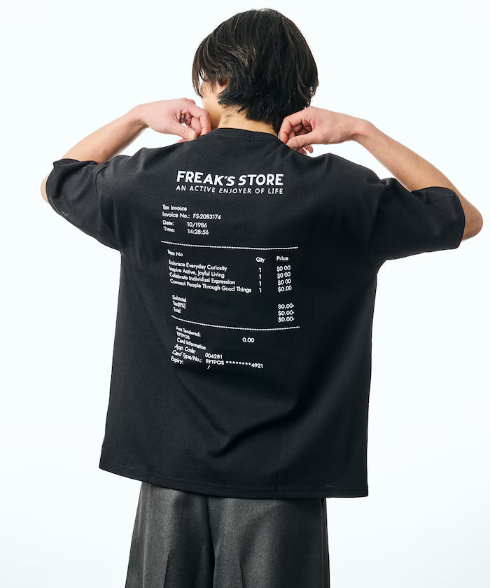 Big Silhouette Receipt Motif Back Print T-Shirt 【Limited Edition】
