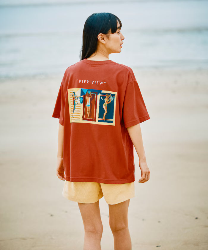 GREENROOM GALLERY × FREAK'S STORE / Green Room Gallery Special Tyler Warren Short Sleeve T-Shirt - Terracotta