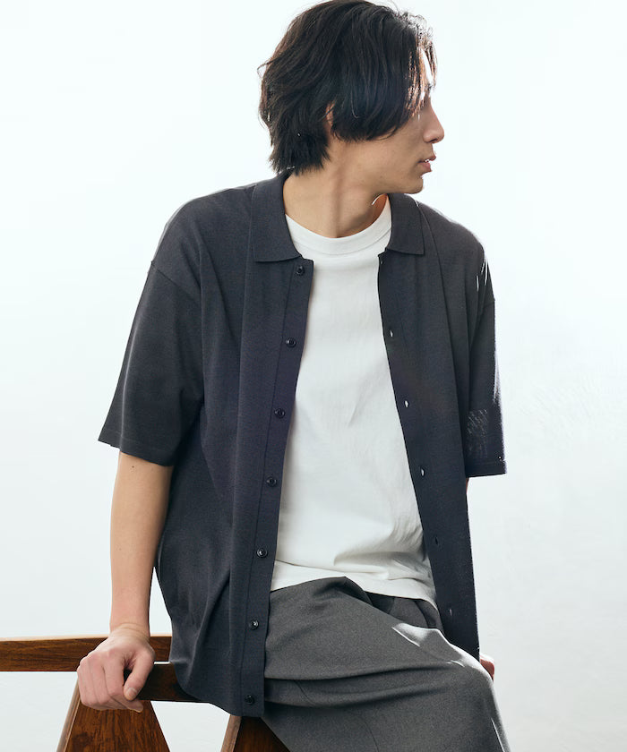 Relax Fit Relax Fit Cool Touch Polo Color Short Sleeve Knit Shirt [Limited Edition] - Charcoal Gray