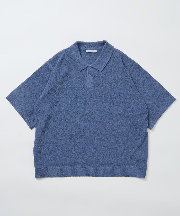 Dry Touch Boucle Yarn Knit Polo Shirt