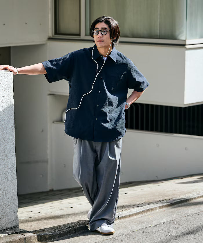 AiRide/AiRide Relax Fit Short Sleeve Seersucker Shirt/Pocketable/Quick Dry/UV Cut [Limited Edition]