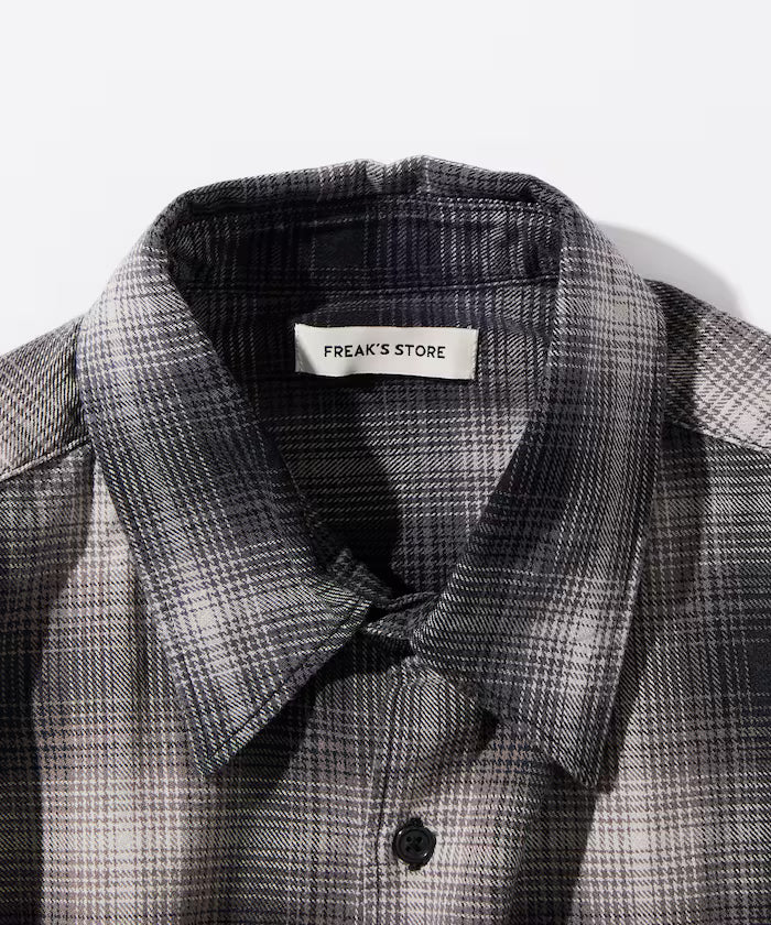 Relax Fit Relaxed Fit Bleached Ombre Check Flannel Shirt [Limited Edition]