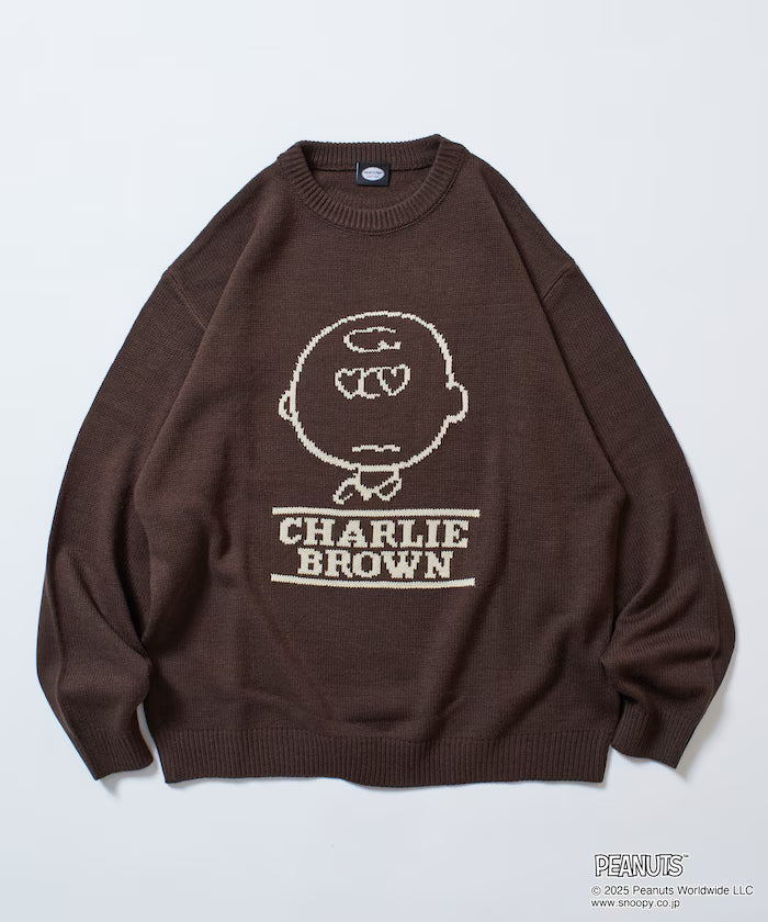 PEANUTS/Peanuts Exclusive Relaxed Fit Jacquard Crewneck Knit / Charlie Brown [Limited Edition]