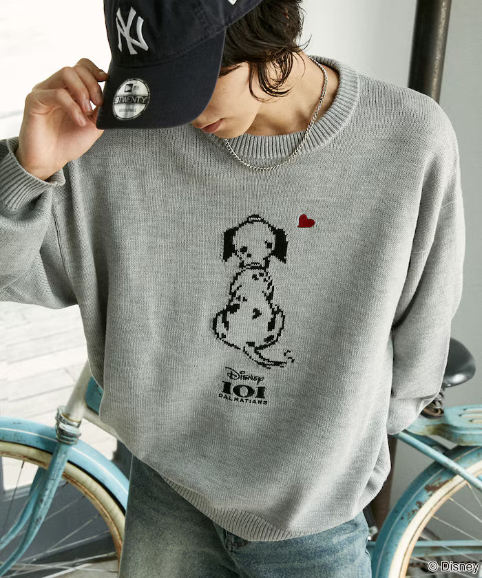 Special Order 101 DALMETIANS HEART KNIT - Light Gray
