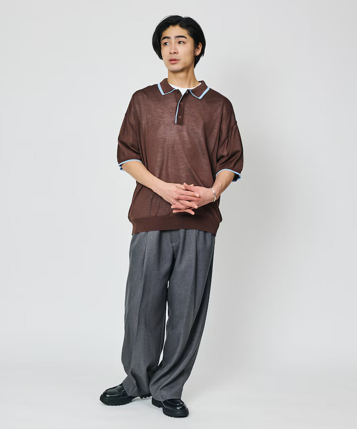 Limited Release Relaxed Fit Color Block Knit Polo Shirt