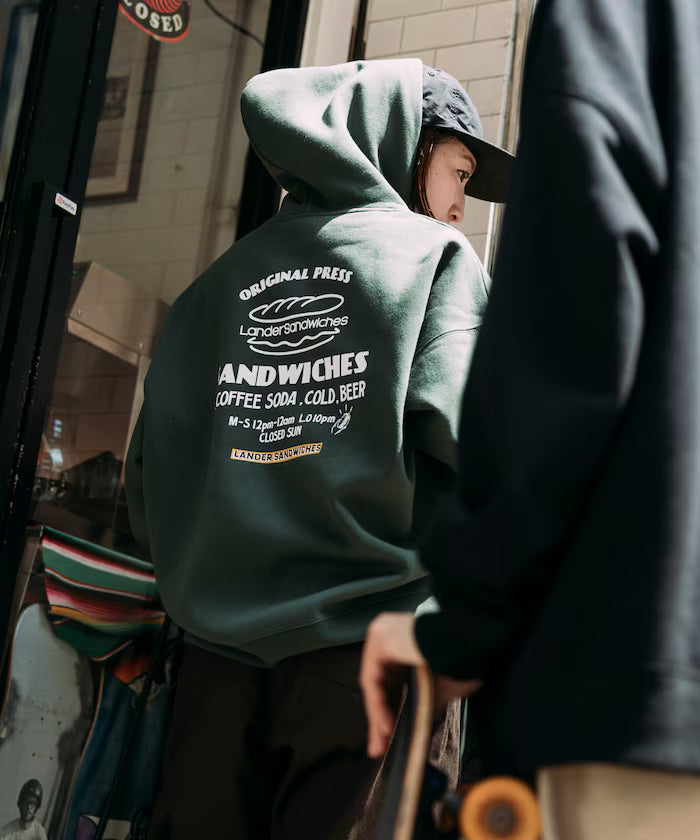 LANDER SANDWICHES×FREAK'S STORE/LANDER Limited Big Silhouette Back Print Sweat Hoodie 【Limited Release】 - Forest