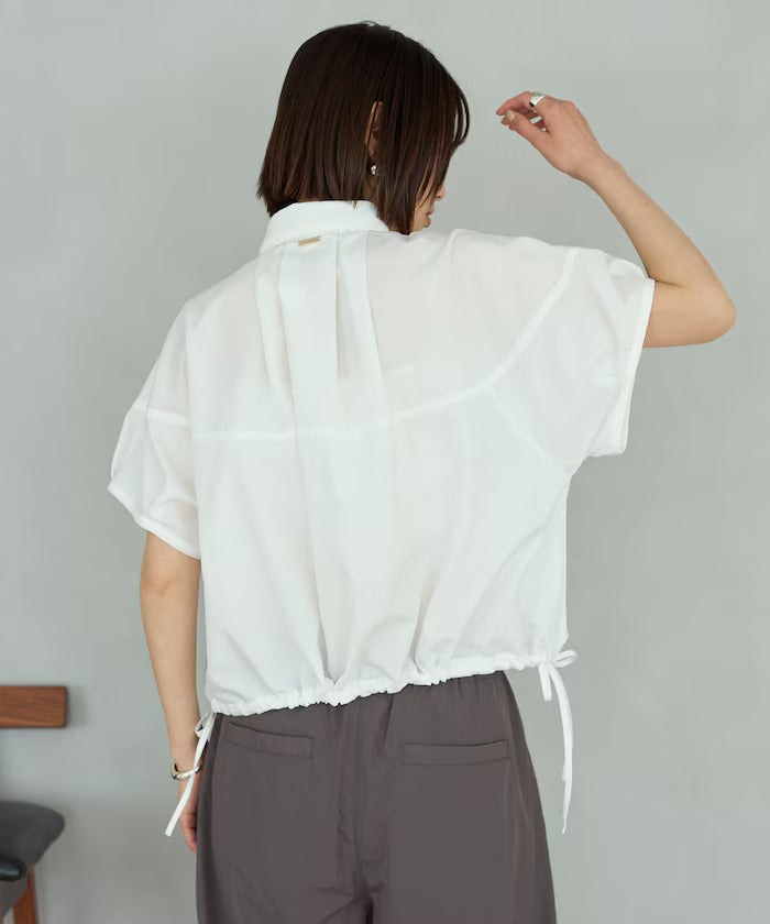 Switch Short Sleeve Hem Code Blouse
