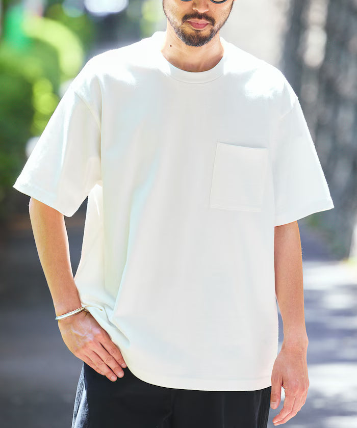 HEAVY WEIGHT/Heavy Weight Short Sleeve Crew Neck Pocket T-Shirt/10.5 ounces - White