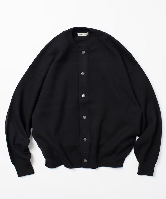 Relax Fit Relax Fit Sweat-like Knit Crew Neck Snap Cardigan [Limited Edition]