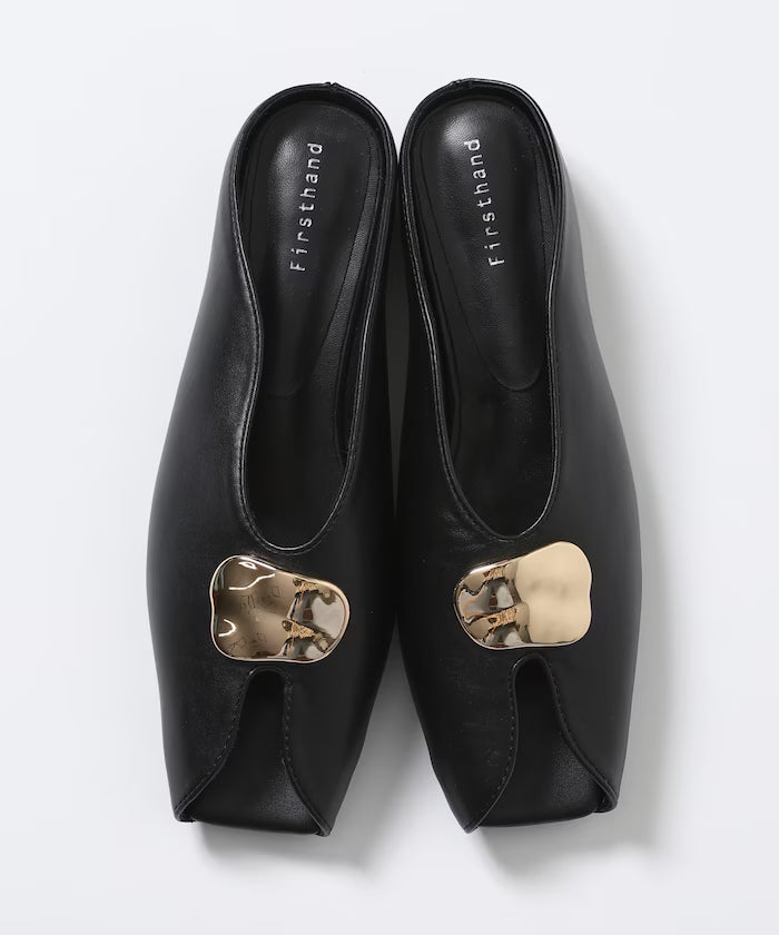 Metal Plate Open Toe Shoes