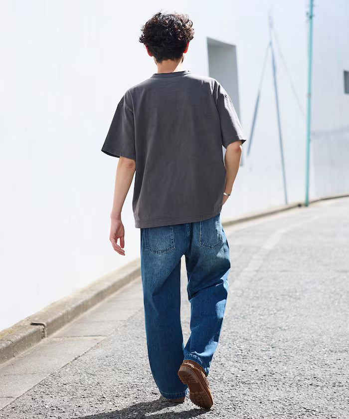 HEAVY WEIGHT/Pigment Short Sleeve Henley Neck T-Shirt/10.5 ounces