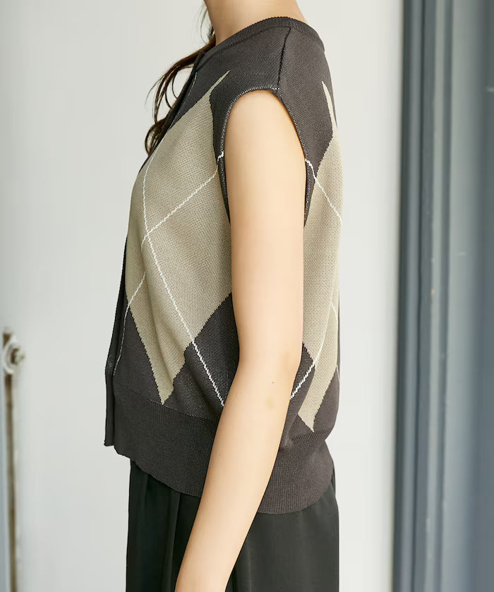 Summer Knit Argyle Vest Limited Edition