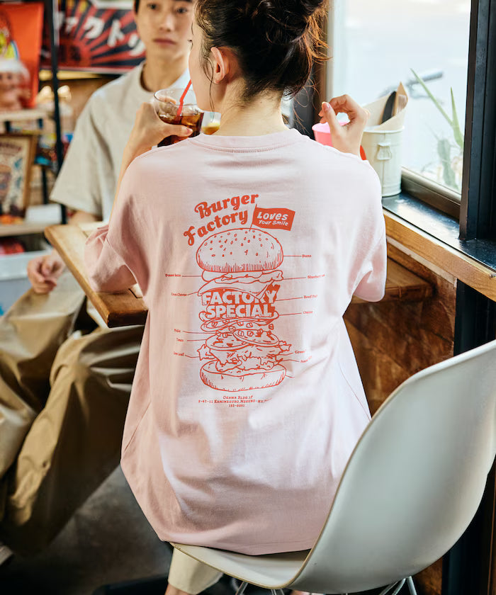 Burger Factory × FREAK'S STORE/ Burger Factory Limited Big Silhouette Back Print Crew Neck T-shirt 【Limited Edition】